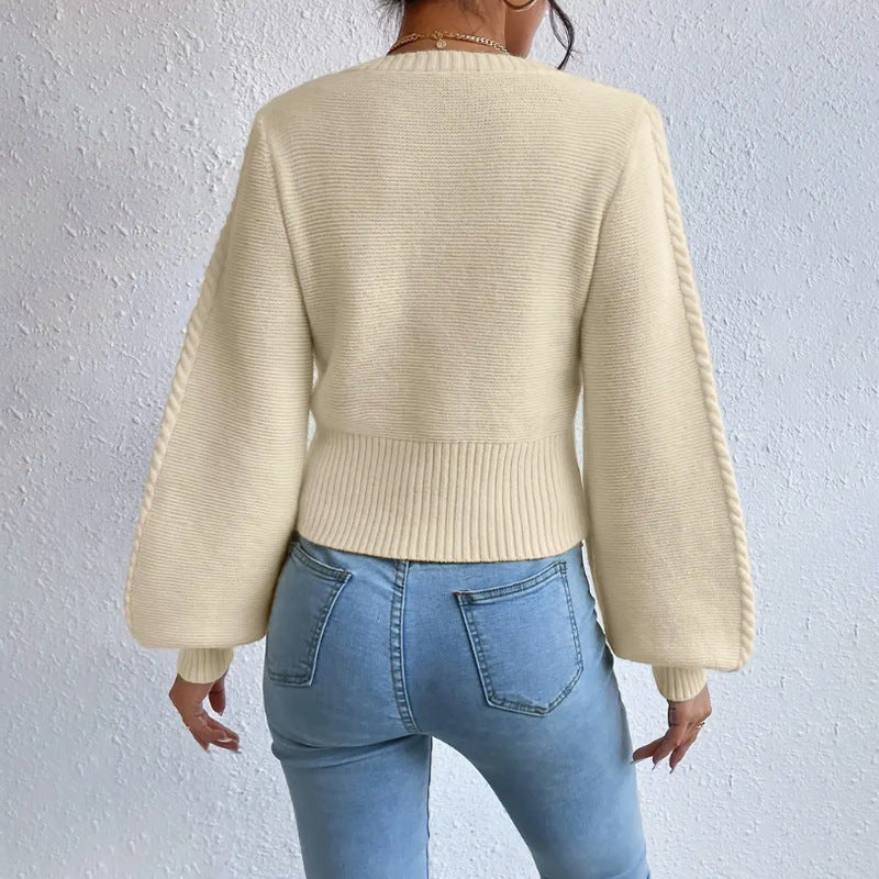 Solid Color Square Collar Sweaters Women's Clothing