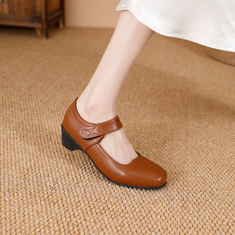 Middle-aged Soft Bottom Wild Performance Dancing Low Heel Shoes