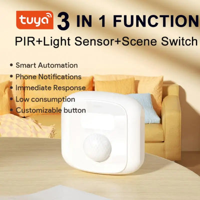 CORUI Tuya WiFi Zigbee Mini Smart Human Body Sensors PIR Sensor With Light Sensor Smart Life Alexa Google Home Smart Home Gadget