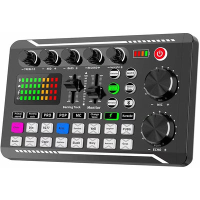 Retail Podcast Equipment Bundle, Sound Card Microphone (120Khz/24 Bit) And Professional Audio Mixer For Streaming Gaming