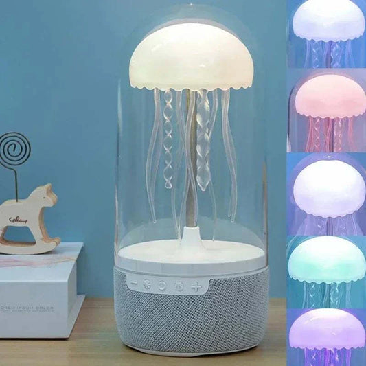 Creative colorful jellyfish lamp Bluetooth speaker with HiFi stereo and lighting effects.