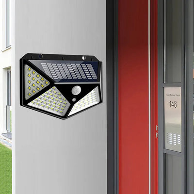 100 LED Solar Wall Lights Outdoor Solar Lamp Waterproof Motion Sensor Solar Powered Sunlight Street Light for Garden Decoration