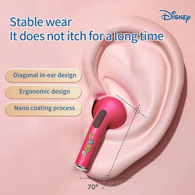 New Disney Q50 Stitch Angel Wireless Bluetooth 5.3 Earphones HiFi Surround Sound Headset Smart Touch Headphone Long Endurance