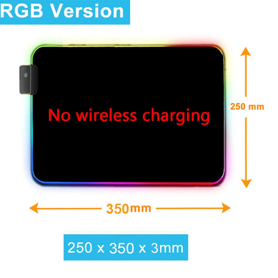 RGB Mouse Pads Starry LED Mouse Pad Wiht Wireless Charger for Mobile Phone Charging Mat 800X300MM for IPhone 13 X/8 Plus Samsung