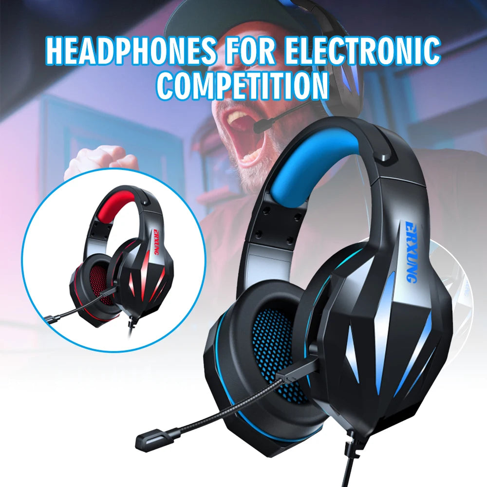 3.5mm Wired Gaming Headset Stereo Bass Surround Headphone For PS4/Xbox One/PC Equipped With a Fantastic Microphone Easy to Use
