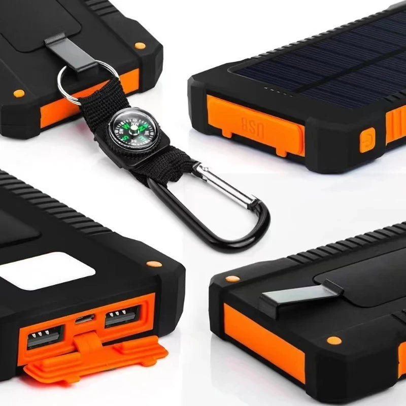 200000mAh Solar Power Bank Portable Outdoor Wild Fishing Camping Large Capacity Backup Power Supply LEDSOS Flashlight Power Bank